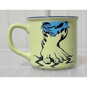 Marvel Incredible Hulk SMASH 16 oz Speckled Green w/ Blue Trim Stoneware Mug